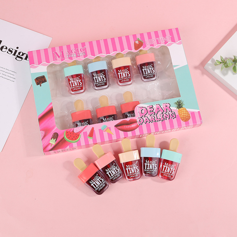 Lip Tint Korean - 12Pcs Korea Lip Tint Ice Cream